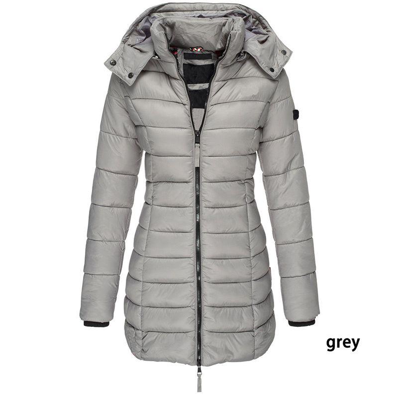 Womens Warm Winter Collar Hooded Long Coat Zipper Jacket Outwear Parka
