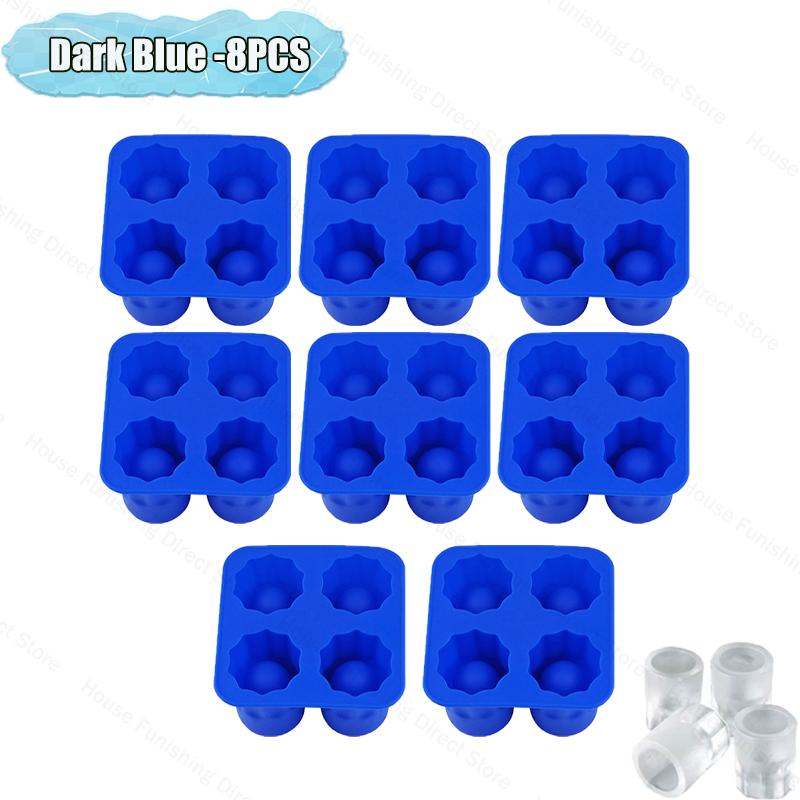 4 Cup Shape Silicone Ice Cube Mold Tray Summer Bar Party DIY Cold Drink Ice Compartment Mold Ice Cup Ice Cube Tray Kitchen Tool