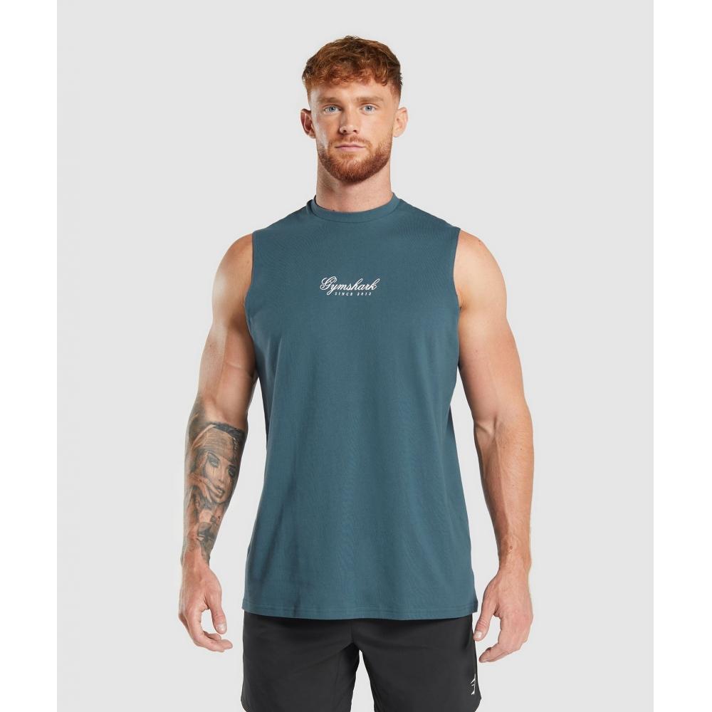 Gymshark Athletic Department Tank Cargo Blue A7a2c Uctp
