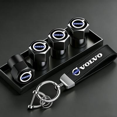 Auto Logo Reifenschrauben Ventilkappen Schlüsselanhänger Stil Rad Luftventil Abdeckung Für Xc60 Xc90 V40 V60 S60 V50 V90 S80 C40 XC40 V70 XC70
