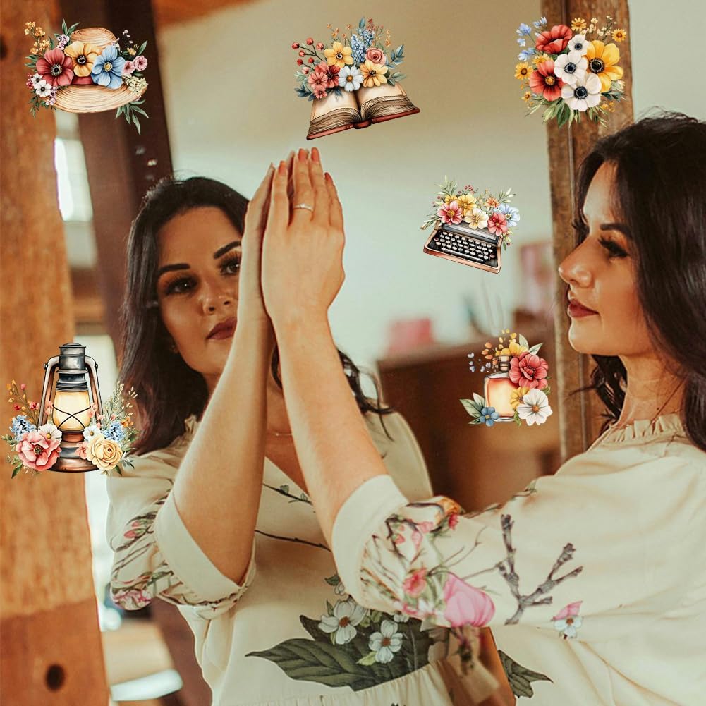 

AHANDMAKER 12 листов переводных наклеек, Цветок, Книга, Сад, Бабочка, Птица, наклейки для дома, класса, рукоделия, декора из стекла и фарфора, 5.5