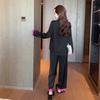 Korean High-end Lace Long-sleeved Pajamas Women's Autumn New Simple Casual Cardigan Trousers Loungewear Set