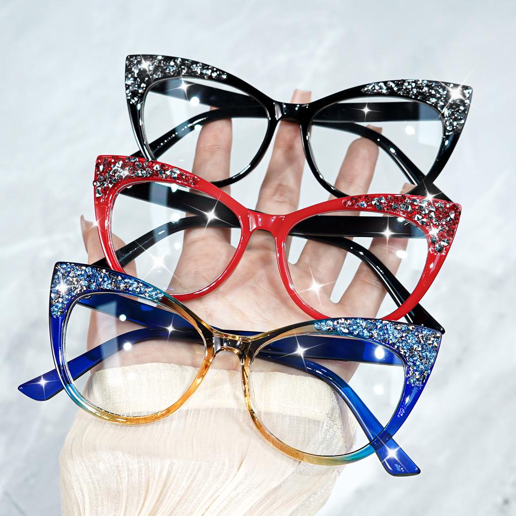 Chic Retro Cat-Eye Glasses for Women Men Full Frame Fashion Glasses Decorative Daily Wear