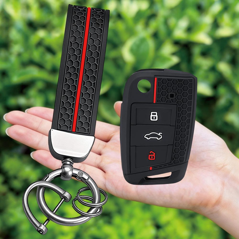 

Чехол для ключей для VW Golf 7 GTI POLO T-Cross T-Roc Touran Tiguan Skoda Octavia Rapid kodiaq Fabia Seat Ibiza leon Ateca Arona