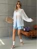 Minimalist Transparent Long-Sleeve Shirt: Casual Summer Drape for Sun Protection