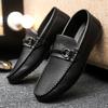 Äkta Läder Andningsbara Slip-on Herr Körskor Lyxmärke Italienska Herr Loafers Herr Fritidsskor Mockasiner Chaussure Homme