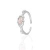 Adjustable Sleek Opal Ring For Women Unique Copper Jewelry Geometric Design Fashionable 2023