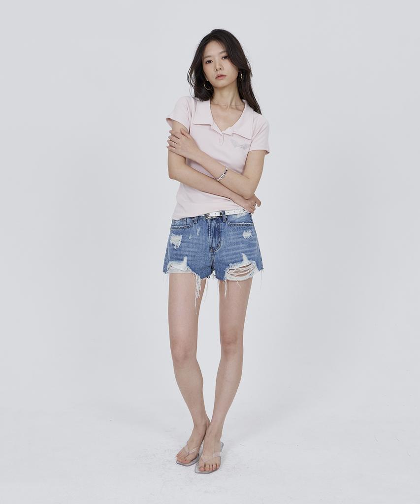 CONY Connie Vintage Distressed Denim Shorts