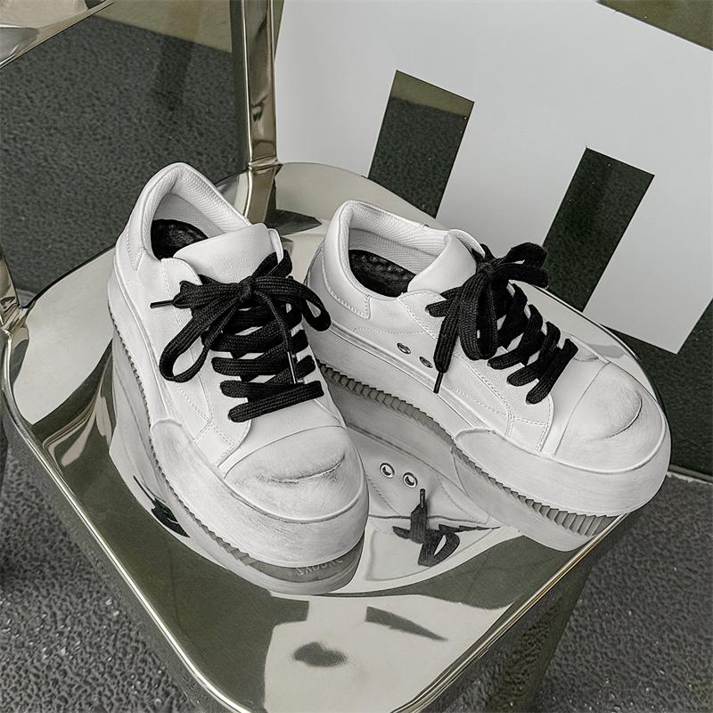 Fashion Hot Sale Men's Casual Shoes Young Thick Sole Heightened Walking Derby Shoes Lace-up Comfortable Outdoor Non-Slip Flats Shoes