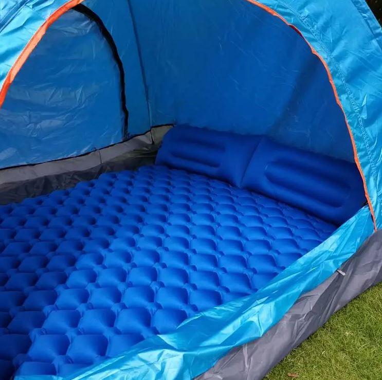 Single-person Tourist Inflatable Mattress with Built-in Pump
