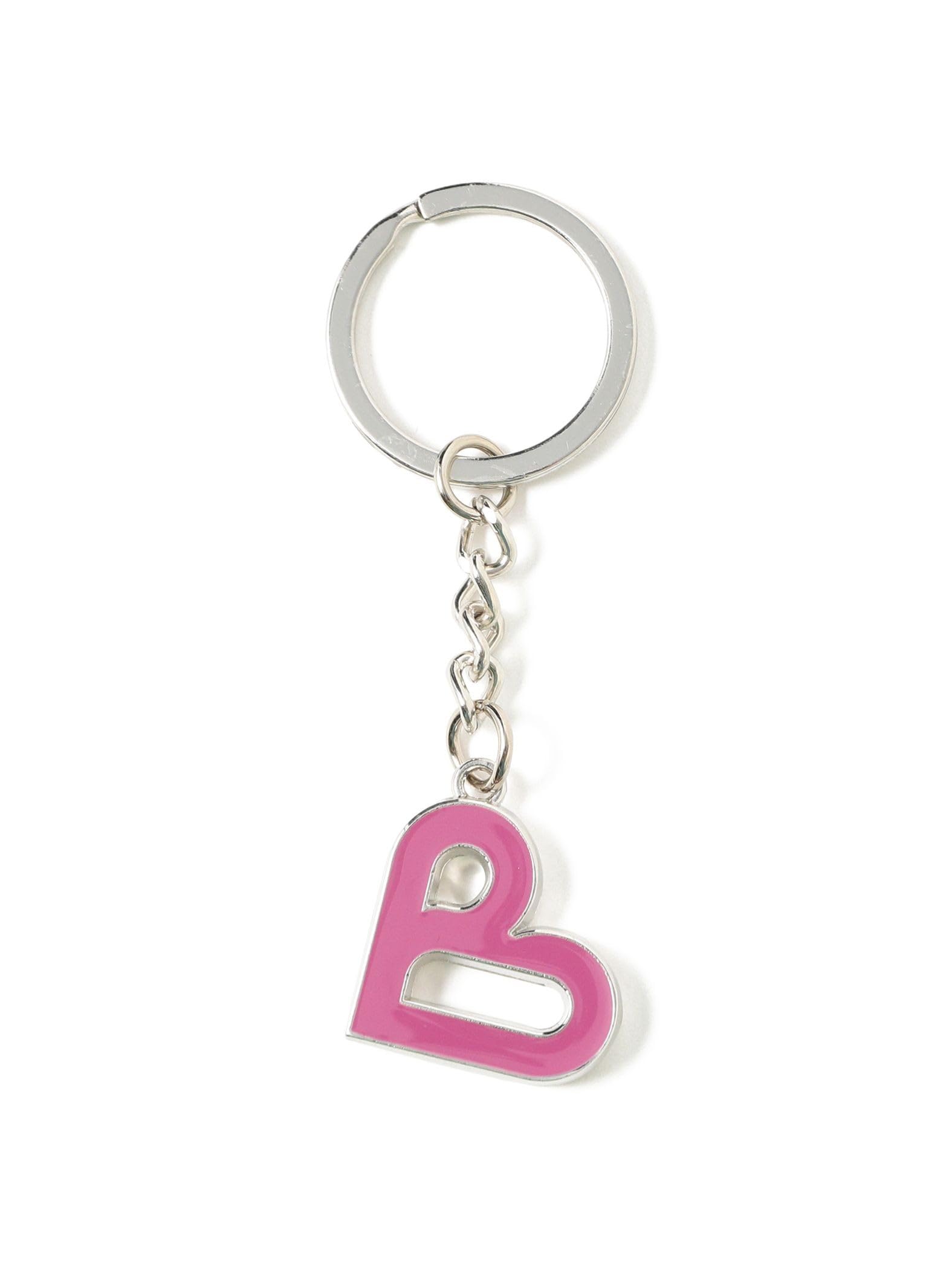 BEAMS HEART B-HEART Logo Keychain for Women, Pink, One Size