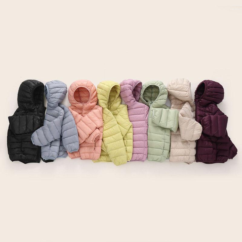 Children's Lightweight Down Jacket White Duck Down Parka with Hood Warm Boys Girls Outdoor Jacket
