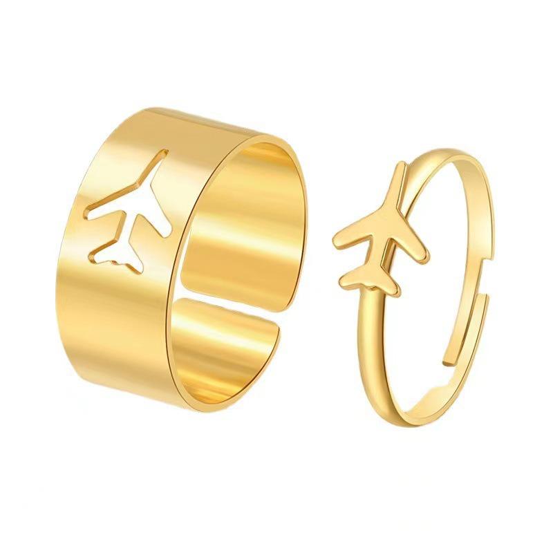 Versatile Women's Fashion Couple Rings: Light Luxury, Colorfast, Unisex Knuckle & Plain Finger Rings