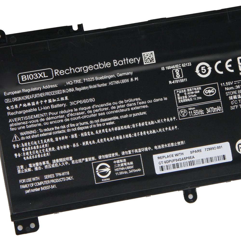 Rechargeable Lithium Battery For HP Pavilion X360 HSTNN-UB6W TPN-W118 13-U142TU BI03XL Laptop Battery 3470mAh
