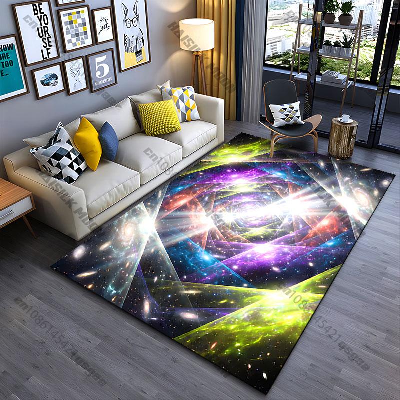 Cosmic Energy Vibrant Infinite Galaxies Carpet Yoga Living Room Room Decor Children's Crawling Mat Doormat Area Rug
