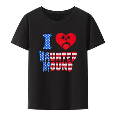 Sematary I Love Haunted Mound מגמה פופולרית בצורת לב חולצת טריקו גברים שרוול קצר חולצות גרפיות חולצות ליל כל הקדושים מזדמנים חולצות