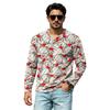 Men's Casual Christmas V-Neck T-Shirt Comfortable Loose Fit Street Printed Top