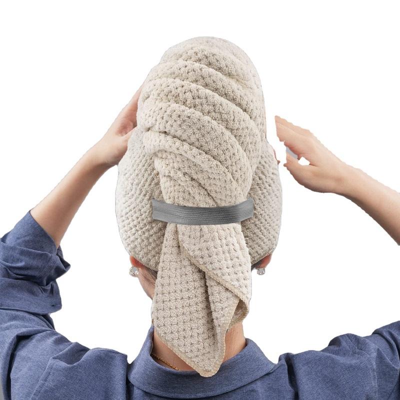 

FASHION Великі рушники з мікрофібри для волосся для жінок, суперабсорбуюча та швидковисихаюча плівка для кучерявого волосся, довге та коротке волосся - проти завивання 106x60cm хакі