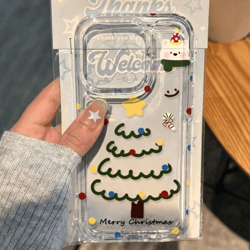 Luxury Transparent Clear Case for IPhone 16 15 14 13 12 11 Pro IPhone 14 15 16 Pro Max 15 16 14 Plus Christmas Tree Soft Shell