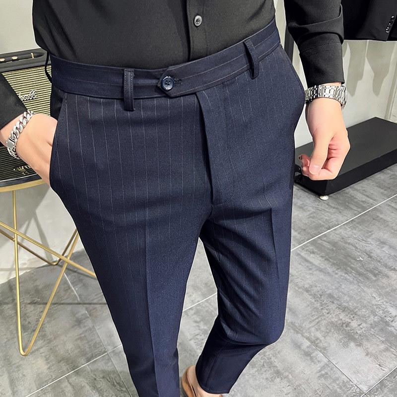 

2022 Men s Striped Slim Fit Dress Pants - Casual & Professional Plus Size DK9962-P75 36