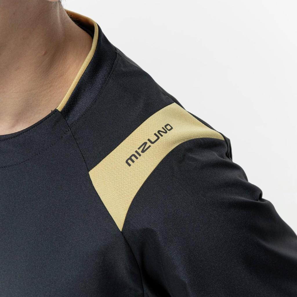 Volleyball wear BASIC short-sleeved training top V2MEB530 Unisex Black x Gold L