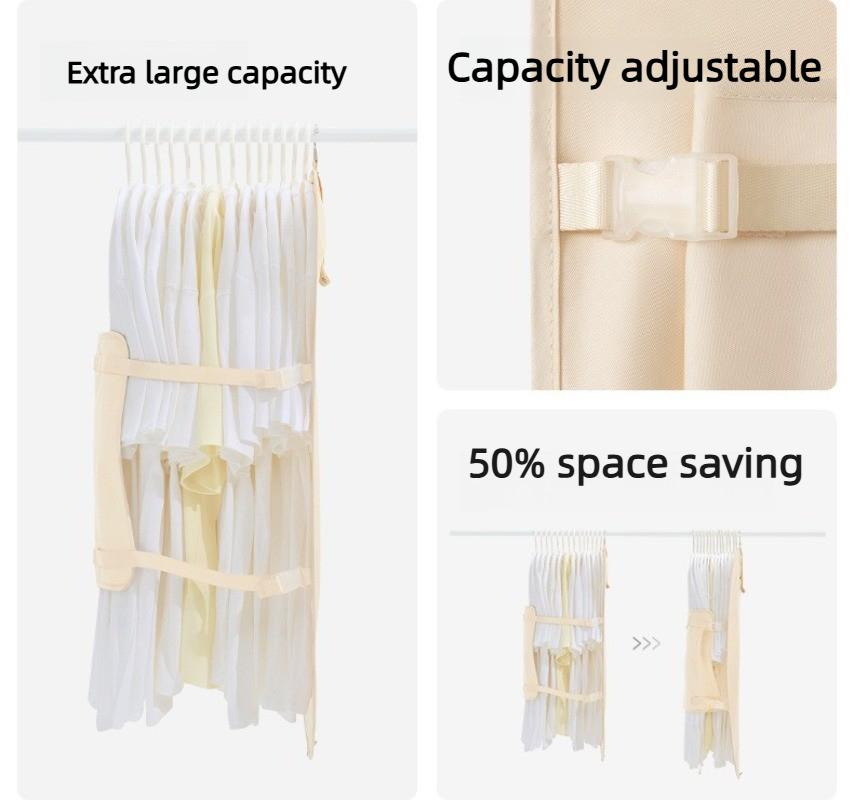 Foldable Fabric Compression Storage Bags with Dust Cover - Wardrobe Organizer & Down Jackets, Space-Saving Home Storage Solution