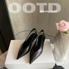 ~ Temperament Sister Elegant Pointed Versatile Light Mouth Tire Cowhide Empty Shoes