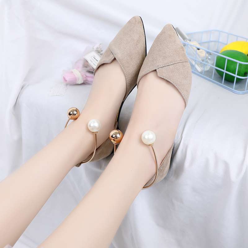 Baotou sandals women's 2025 summer new Korean version versatile hollow one-word buckle single shoes women's pointed flat shoes