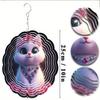 10 Inch Metal Wind Spinner with Cat Design and Pink Jewels 360 Rotating Hook for Outdoor Balcony Garden Lawn Decoration Spring Summer Fall