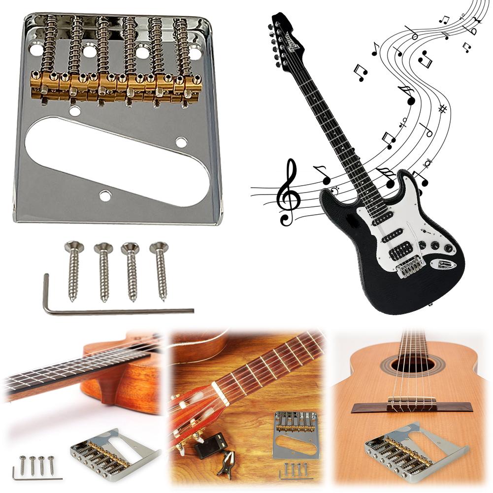 

Електрогітарний бридж 6 струн Сідло Теле Вінтажний бридж Гітарний бридж Струнотримач Запчастини для електрогітари Заміна CHINA