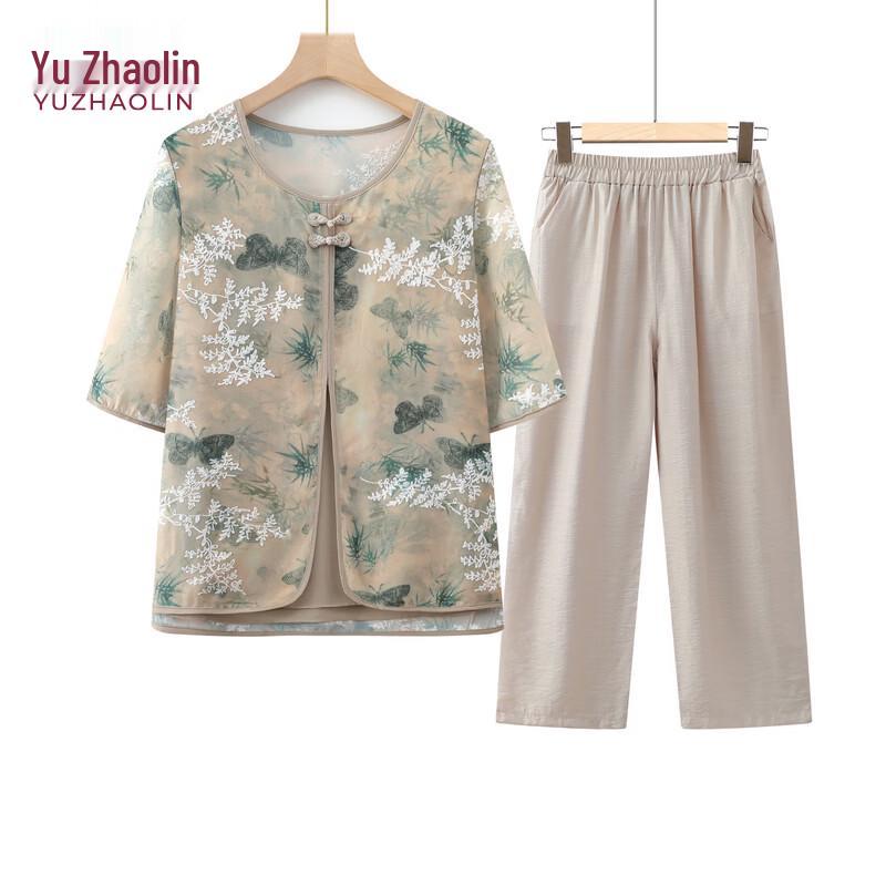 YUZHAOLIN New Chinese Style Floral Print Set 3XL