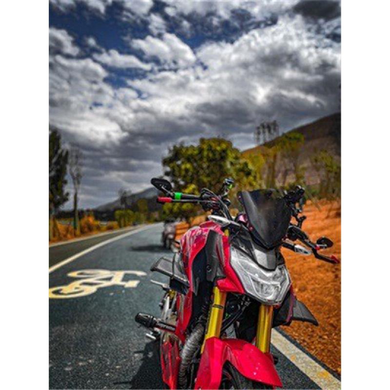 Universal motorcycle side fenders with glossy carbon coating, forged, with air deflectors