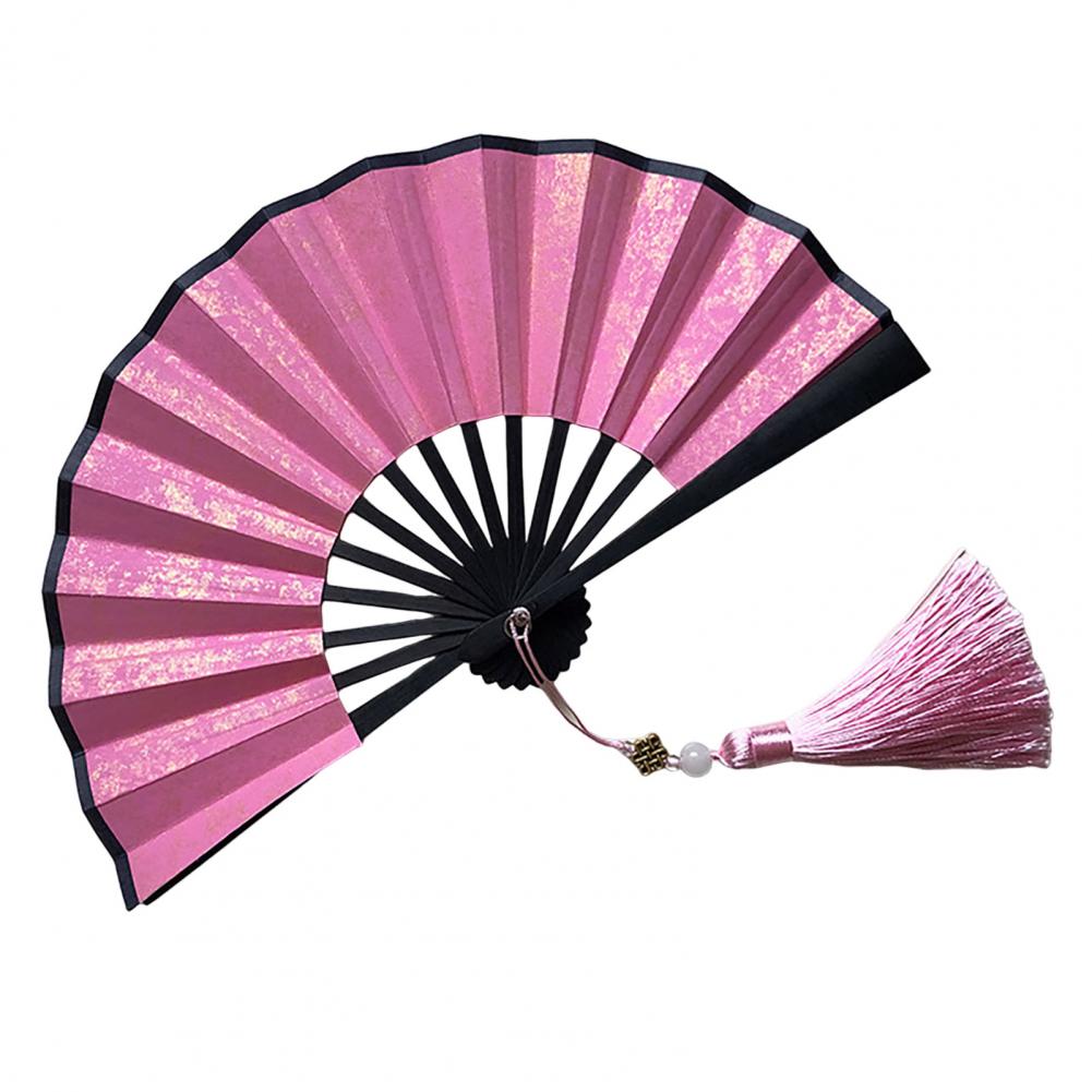 

Chinese Style Folding Fan Mini Folding Fan Chinese Style Paper Handheld Fan with Tassels Lightweight Portable Summer for Party 20cm рожевий