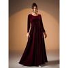 Elegant Evening Dress Elegant Women's Velvet Maxi Dress with Long Sleeves for Fall Wedding Guest Cocktail Party Formal Events