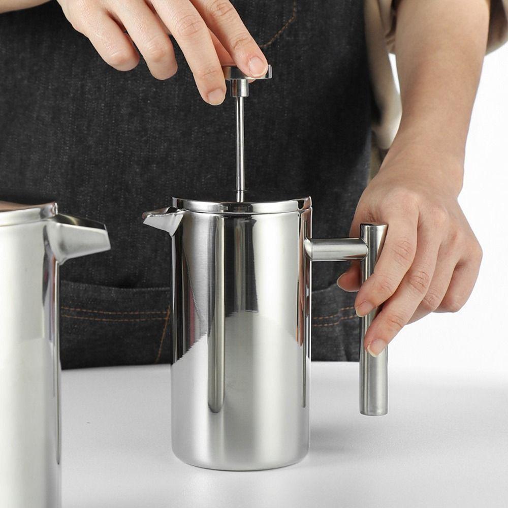 Double Walled French Press Coffee Maker Stainless Steel Coffee Press Filter Pot For Home
