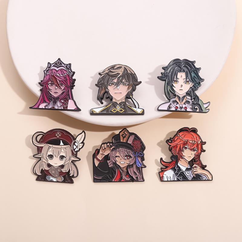 Cartoon Game Characters Enamel Pins Custom Cool Boy And Girl Brooches Lapel Badges Gothic Jewelry Gift for Kids Friends