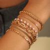 Minimalist Women's Multilayer Alloy Bracelet Set - 10-Piece Cuban Chain Style.
