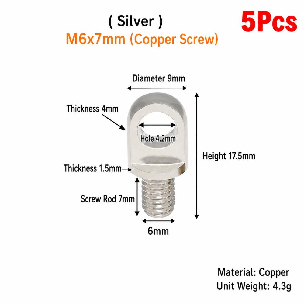 5Pcs M3-M10 Brass Eye Bolts Brass Lifting Ring Eye Bolt for Wire Rope Plant Light Suspension
