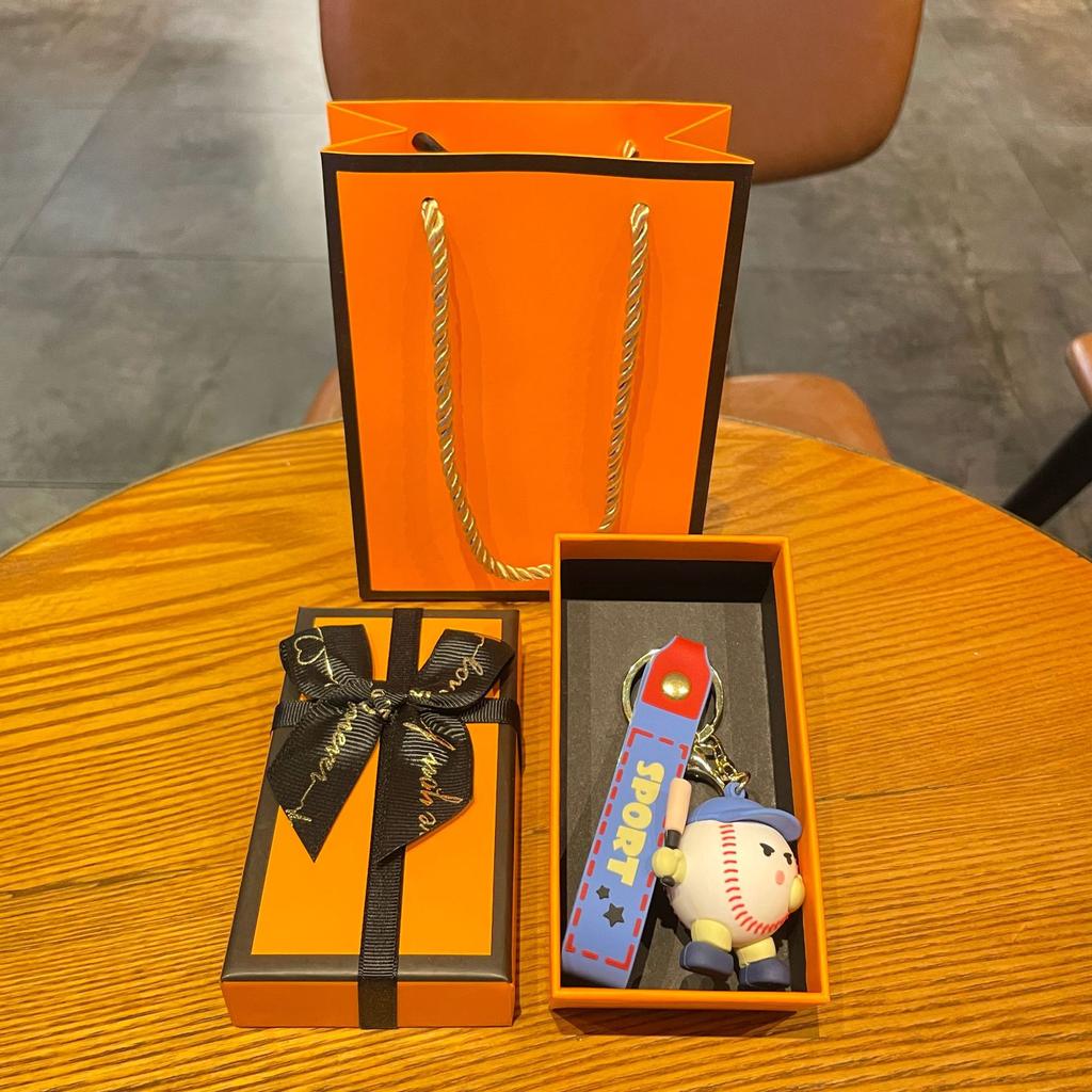 Original Badminton Figurine Keychain Fashionable Fun Cartoon Tennis Pendant Small Gift Football-related Souvenir