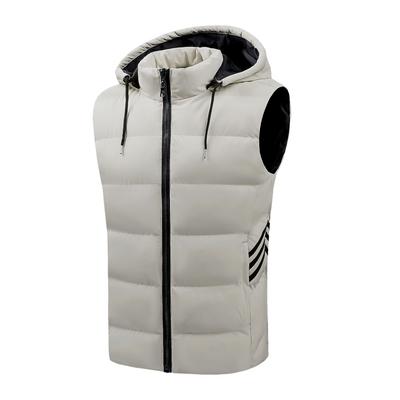 Vest Men's Autumn and Winter Cotton Men's Korean Style Slim Men's Down Cotton Jacket Vest Men's Hooded Top