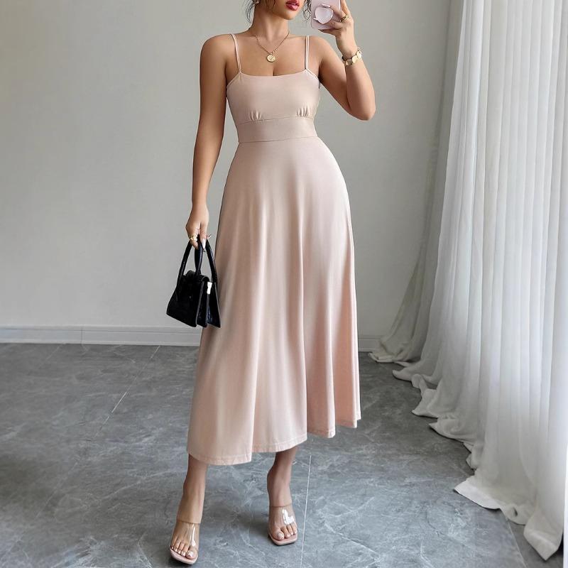 Eleganter und raffinierter Stil Kleines Neckholder-Taillenlanges Kleid für Damen Frühling und Sommer