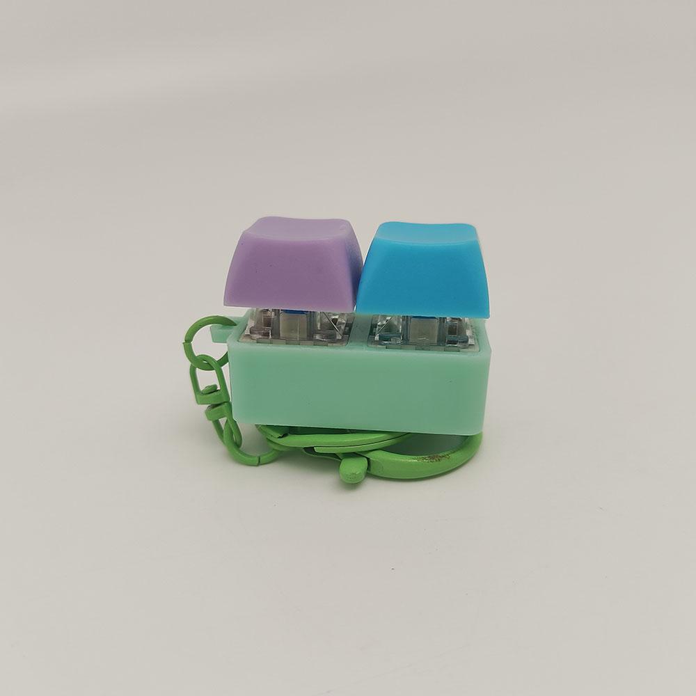 Pop Fidget Keychains Blue-Stress Relief Toys For Adults Desk Accessories Keychain With Rubber Bands