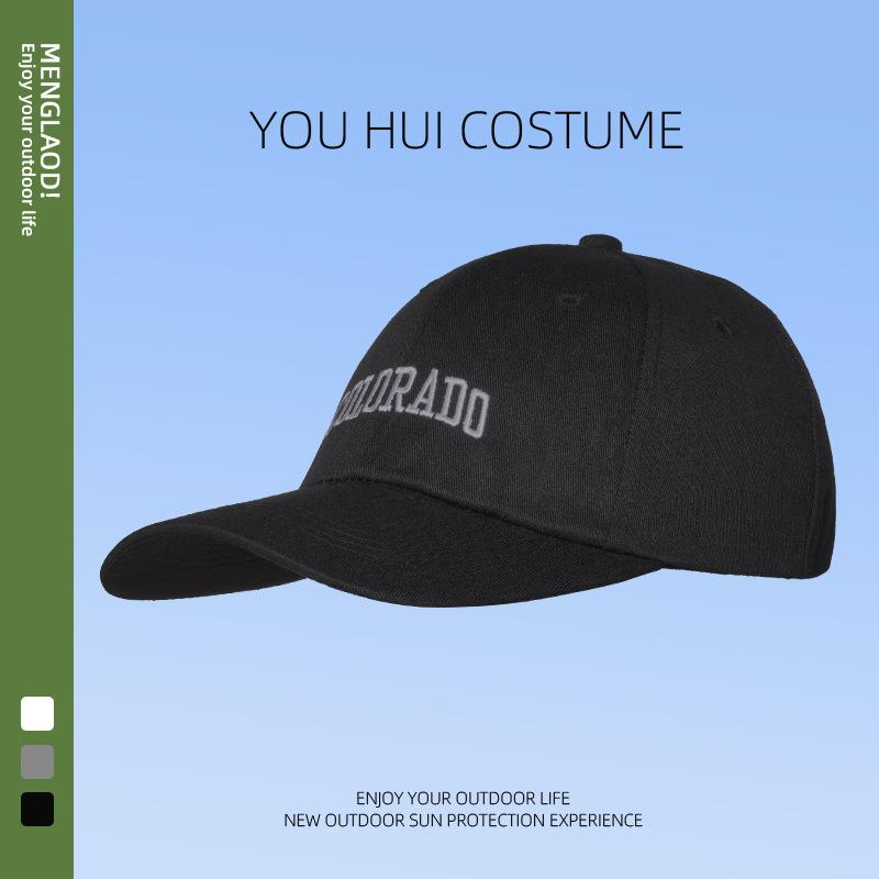 

Hard top embroidered letter baseball cap women s summer Korean versatile cap big head circumference showing face small outdoor sun hat One Size