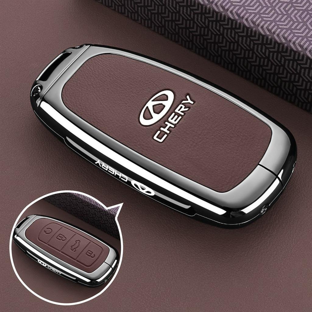 Estuche de Aleación de Zinc para Llave de Coche para Chery Tiggo 7 Pro 8 9 2025 2026 Llavero Funda Remota Bolsa Carcasa Soporte Anillo Accesorios Fob