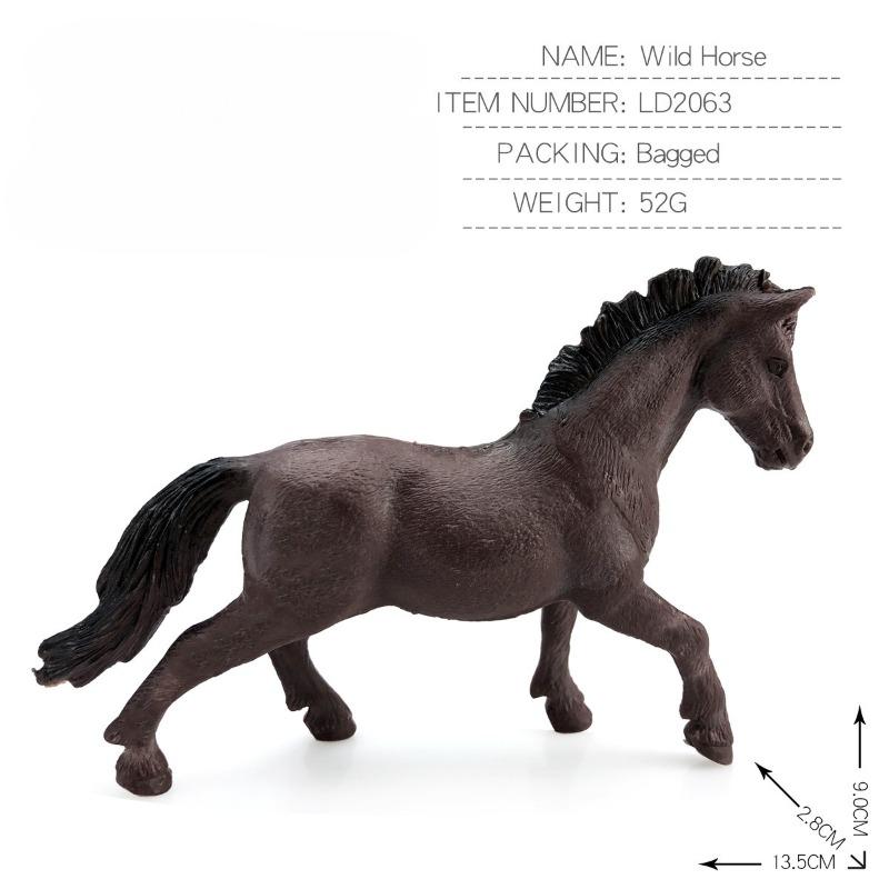 Simulated Animal Horse Models Foals Steeds Black Horses Thousand-mile Horses Wild Horses Children's Cognitive Toys Animal Model Ornaments