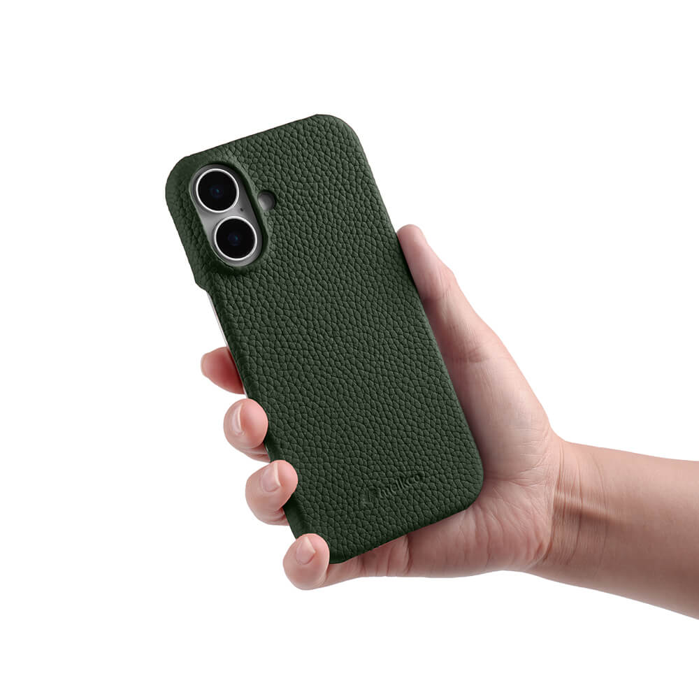 MELKCO Etui na iPhone 16 z prawdziwej skóry bydlęcej, PC, Pokrowiec na telefon kompatybilny z MagSafe