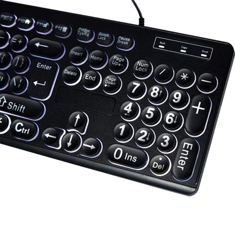 Large Print Computer Keyboards USB Cord Keyboards with Big Letters for Senior and Low Individuals White Backlit