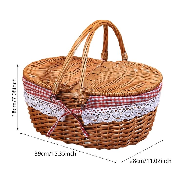 Shopping Storage Hamper Basket Handle Picnics Bag Willow Weaving Storage Hamper for Quality Lifestyle Seekers