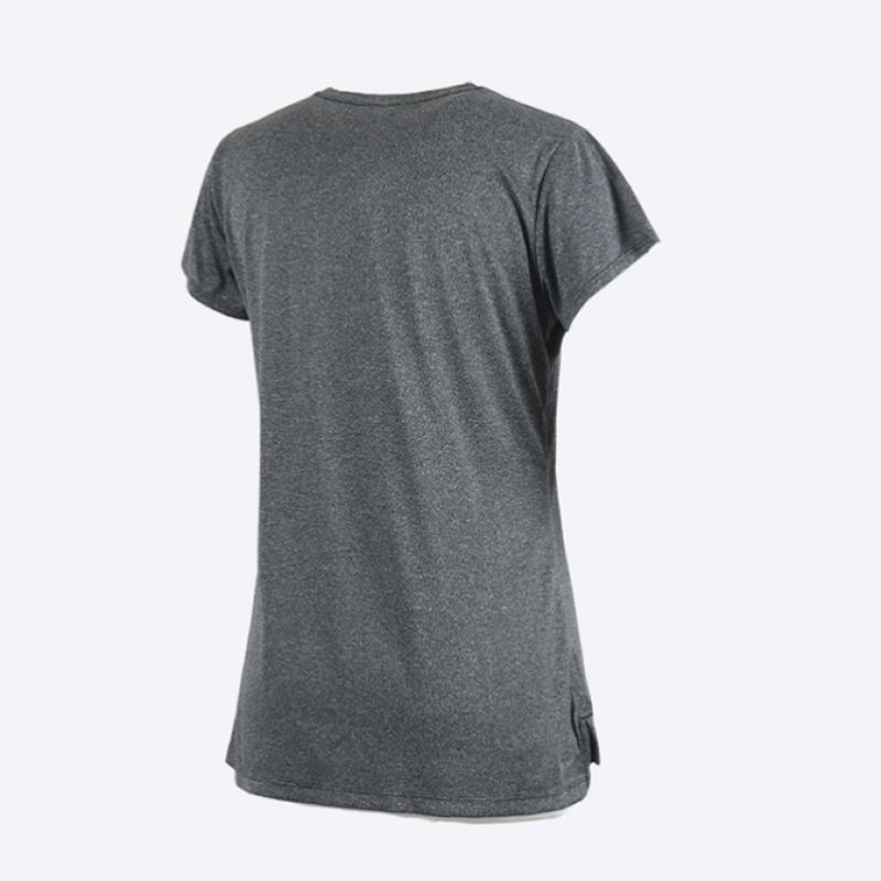 New Balance Women S Heathertech Long Short Sleeve teeS Dark Gray