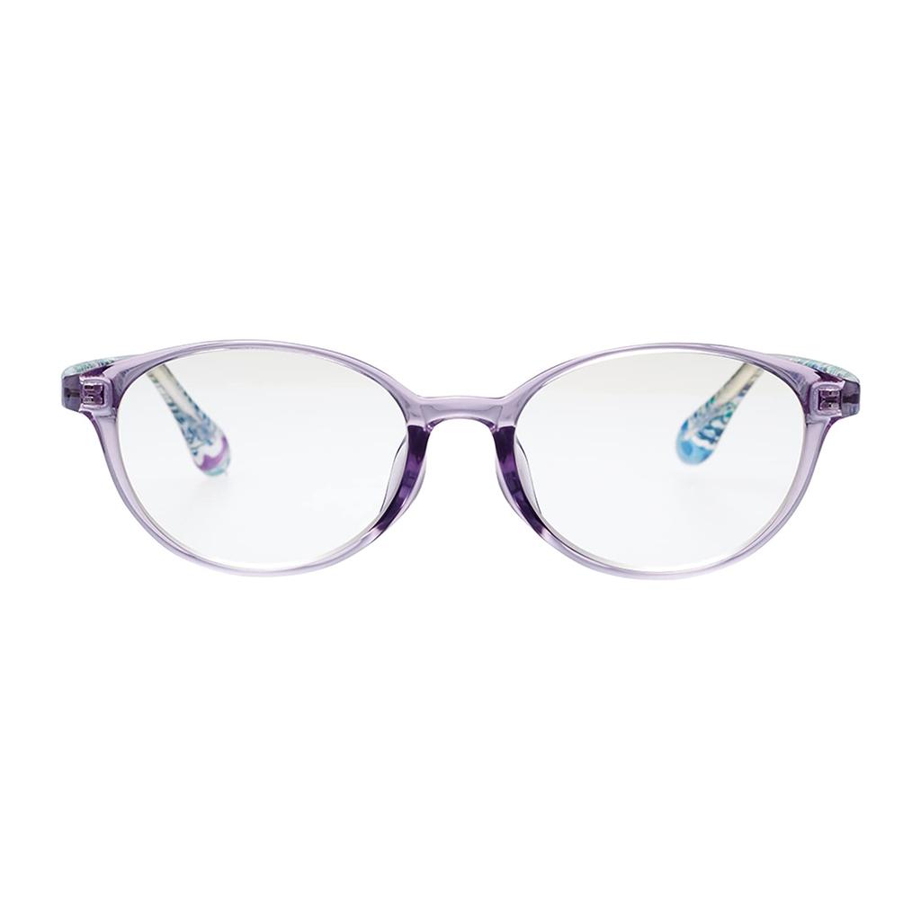 Pearl Blue Light Blocking Glasses for Anna UV Clear Floral Women, Emilia, Non-Prescription, Protection, Lenses, Pattern, Purple, AE-AN-001